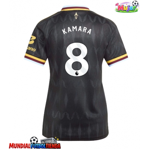 Camiseta Aston Villa Boubacar Kamara #8 Segunda Equipación Replica 2026-27 para mujer mangas cortas